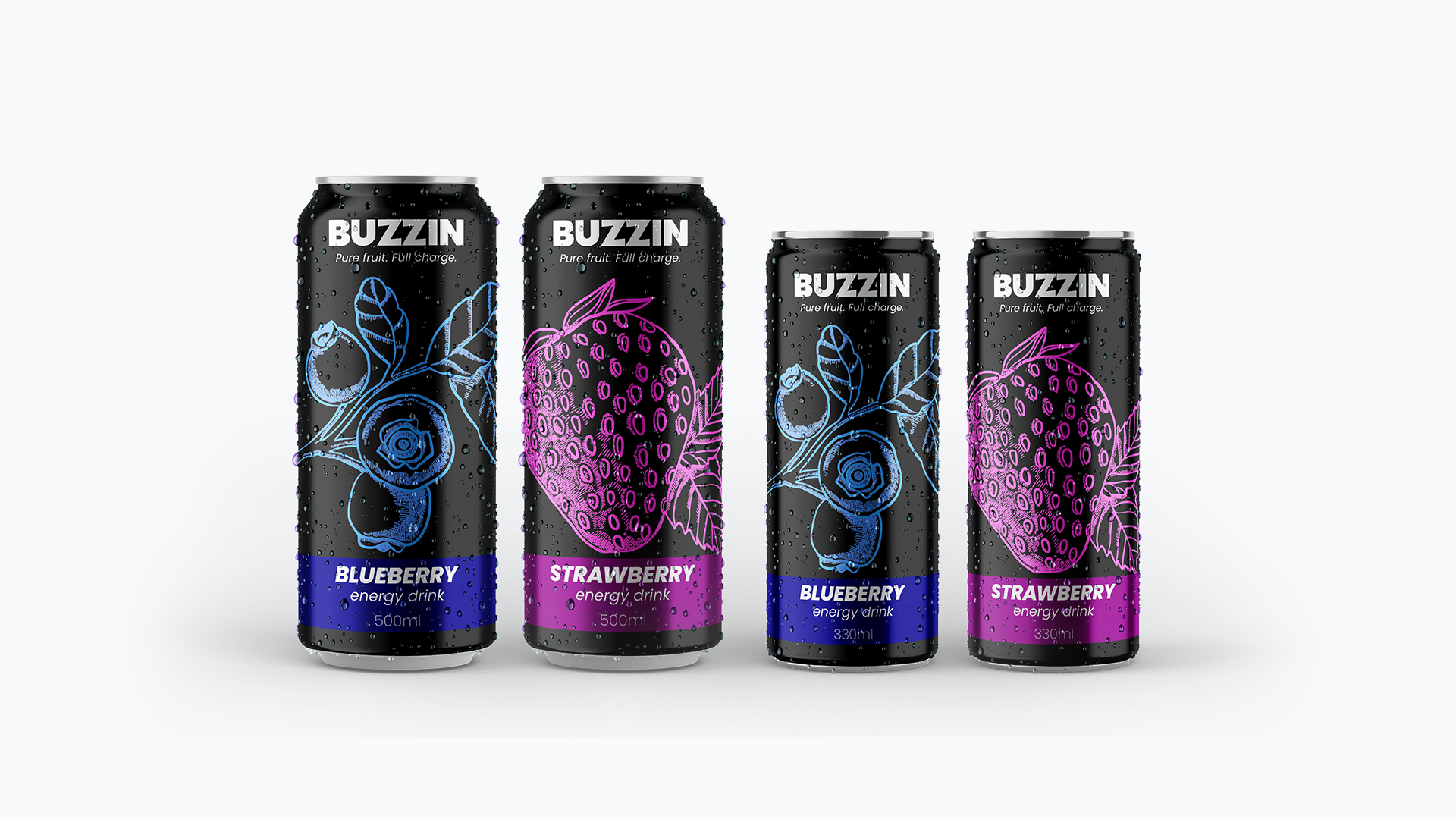Energy Drink Brand Design - BUZZIN