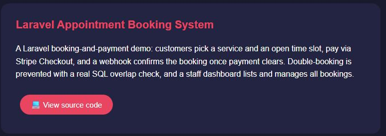 Laravel Appointment Booking System