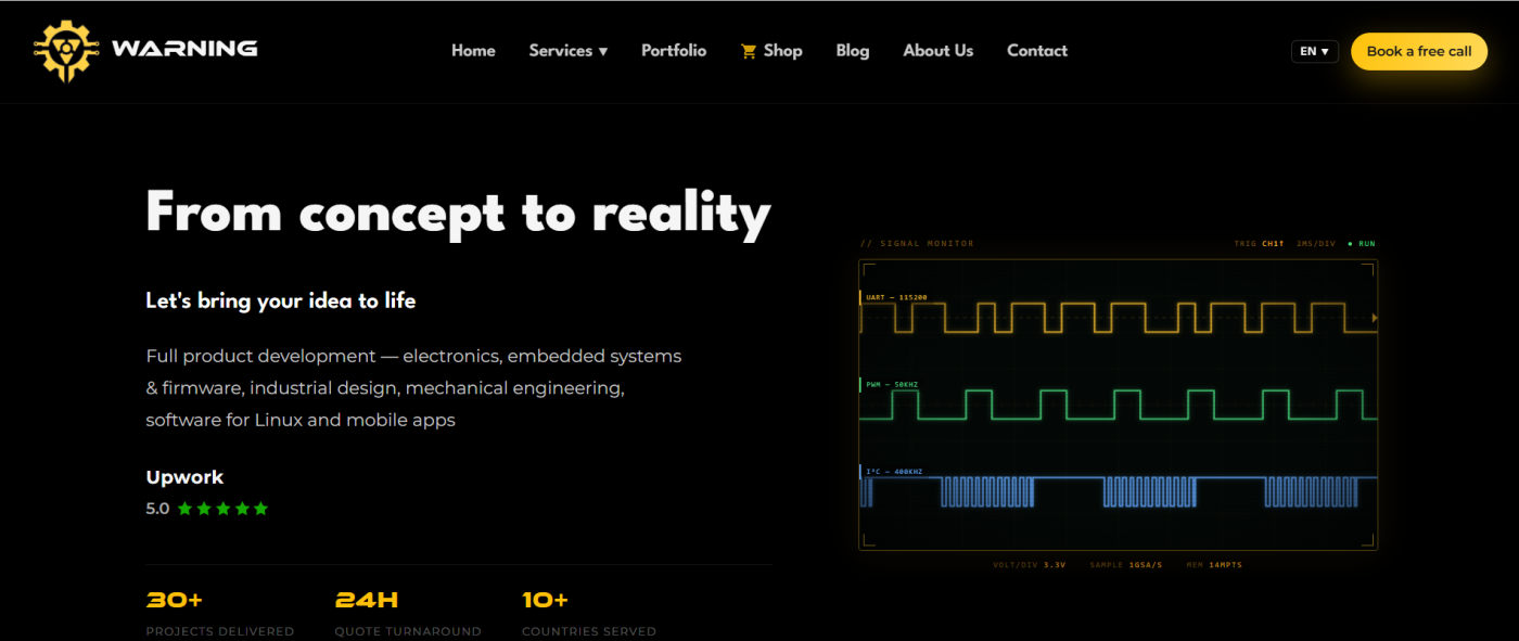 Warning Engineering — Corporate & E-commerce Website
